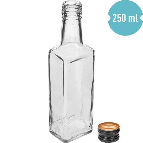 Receptura üveg, 250 ml, fekete kupakkal, 1 db - 2