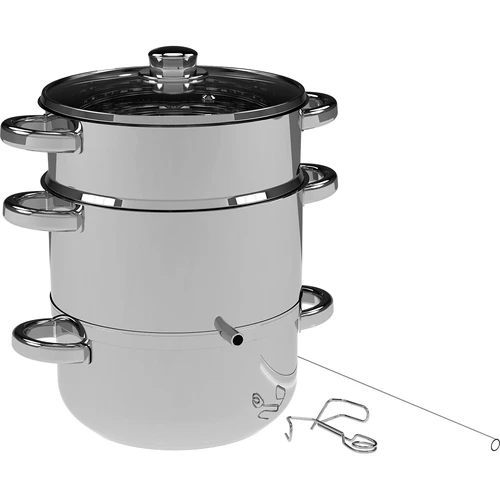 Rozsdamentes acél gőzölős lékinyerő párolóval, 5 l