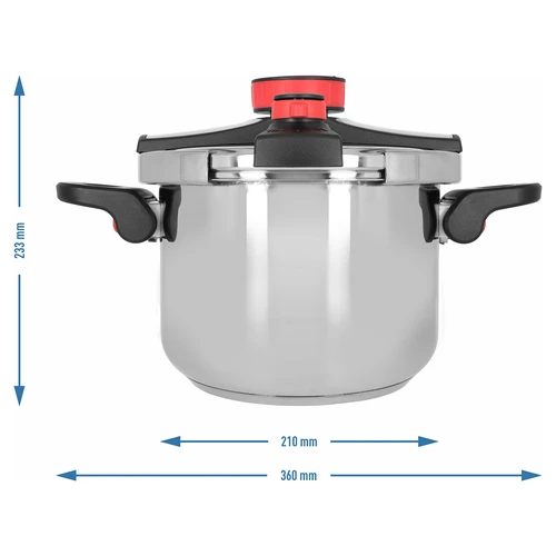Rozsdamentes acél kukta, 6 L - 10