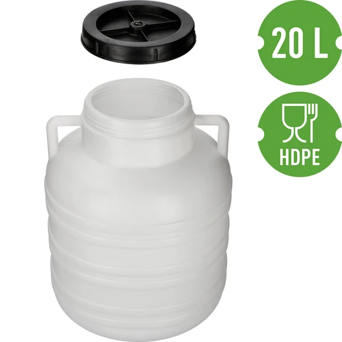 Savanyító hordó 20 l - fehér, füles - 3