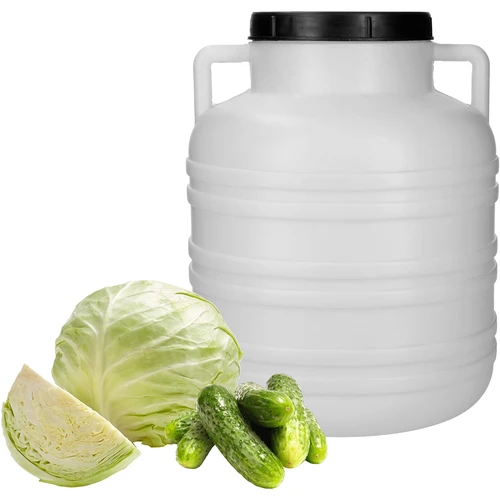 Savanyító hordó 20 l - fehér, füles - 4