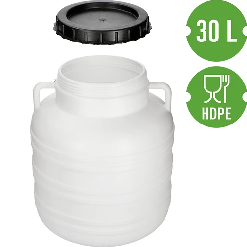 Savanyító hordó 30 l – fehér, fülekkel - 3