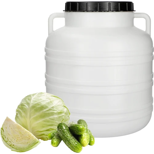Savanyító hordó 30 l – fehér, fülekkel - 4