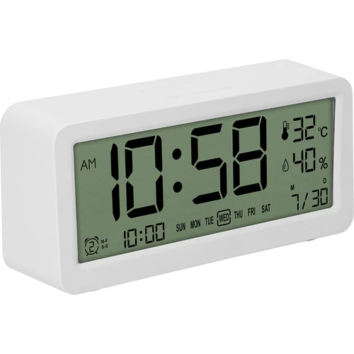 Soens elektronikus időjárás-állomás - fehér, órával és naptárral  - 1 