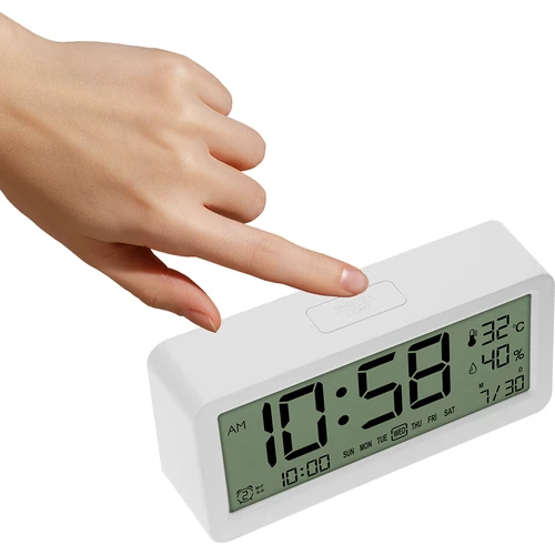 Soens elektronikus időjárás-állomás - fehér, órával és naptárral - 3