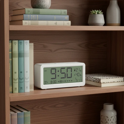 Soens elektronikus időjárás-állomás - fehér, órával és naptárral - 8