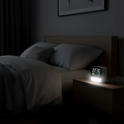 Soens elektronikus időjárás-állomás – vezeték nélküli érzékelővel, ébresztőórával és lámpával - 6