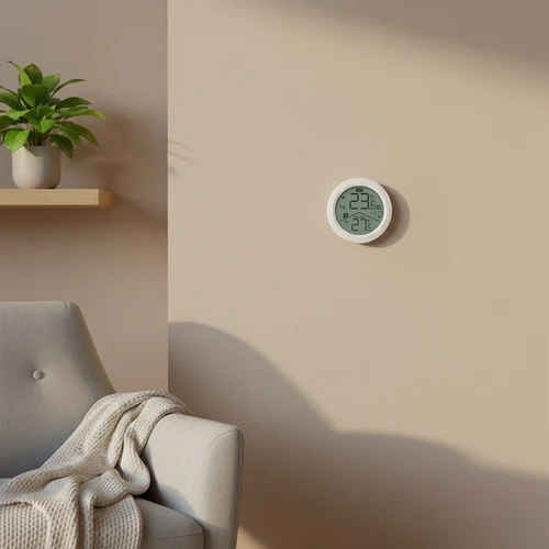 Soens márkájú elektronikus hőmérő - külső érzékelővel, kerek, fehér - 8