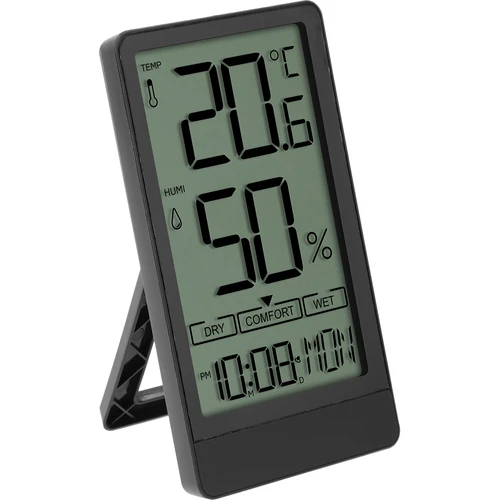 Soens márkájú elektronikus szobahőmérő, fekete