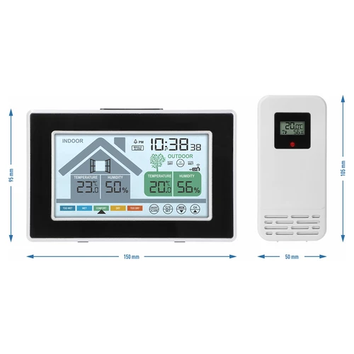 Soens márkájú időjárás-állomás – elektronikus, vezeték nélküli kültéri érzékelővel - 6