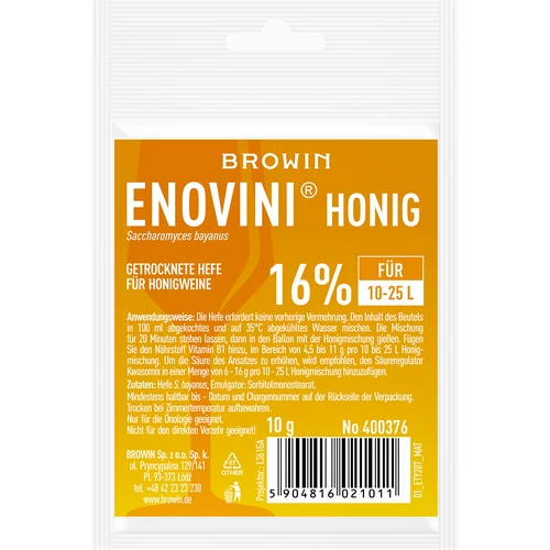 Szárított borélesztő mézborhoz Enovini HONEY 10 g