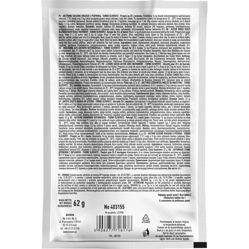 Szeszfőző élesztő Turbo Slivovitz - 2