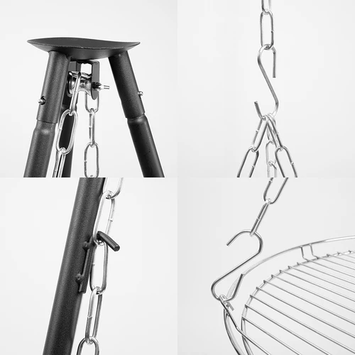 Tábortűzi háromláb grillráccsal, 150 cm - 4