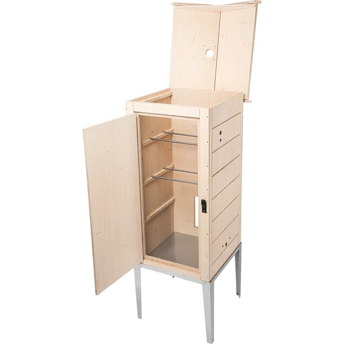 Tanúsított rétegelt lemezből készült füstölőkamra, 200L, rozsdamentes acél állvánnyal - 2