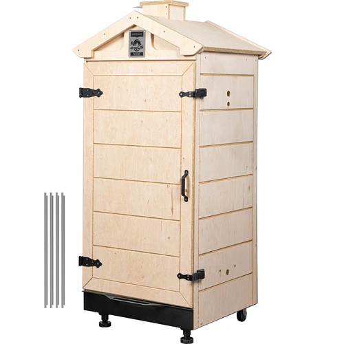 Tanúsított rétegelt lemezből készült füstölőkamra, keret nélküli, 200 l, kerekekkel  - 1 