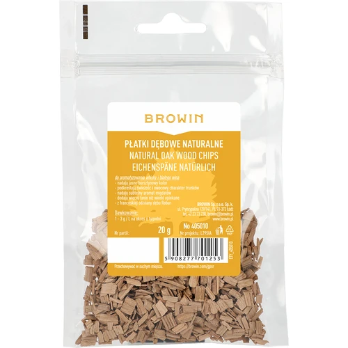 Természetes (nem pörkölt) tölgyfa forgács, 20 g - 2