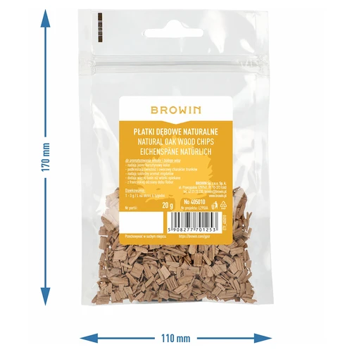 Természetes (nem pörkölt) tölgyfa forgács, 20 g - 7