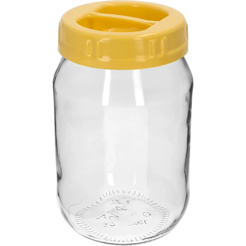 TO üveg, 1,7 l, sárga, fogantyús műanyag tetővel, Ø 100 mm, 1 db