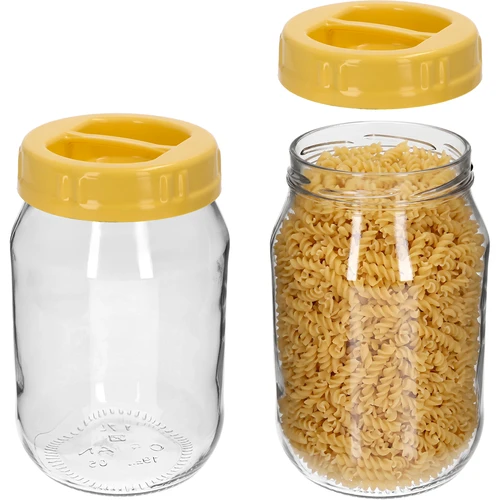 TO üveg, 1,7 l, sárga, fogantyús műanyag tetővel, Ø 100 mm, 1 db - 3