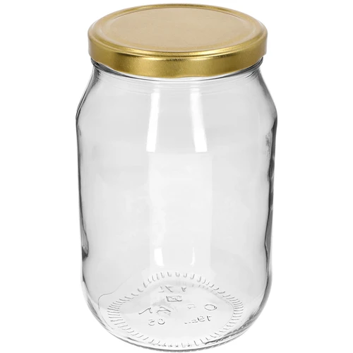 TO 1,7 L befőttesüveg arany színű kupakkal, fi 100/6, 1 db