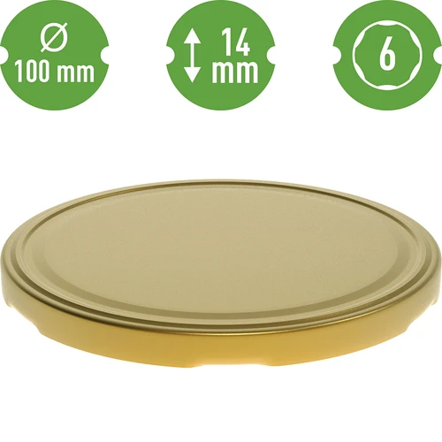 TO 1,7 L befőttesüveg arany színű kupakkal, fi 100/6, 1 db - 5