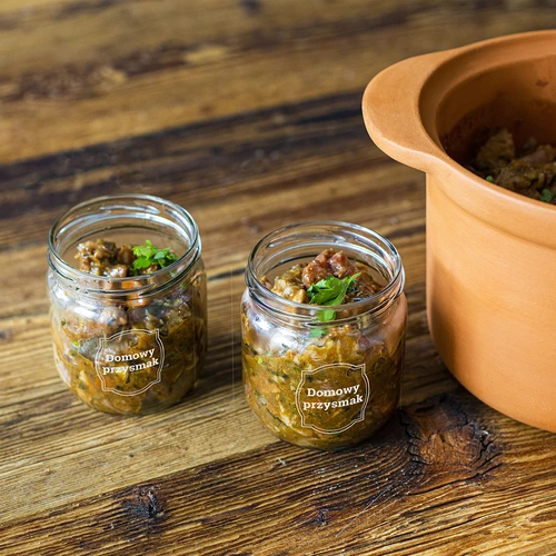 TO 425 ml-es befőttes üveg „Házi finomság” nyomattal és fekete fi 82 csavaros tetővel - 3 db. - 7