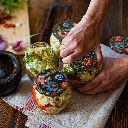 TO Amfora 580 ml befőttesüveg színes csavaros tetővel fi82/6-6 db - 16