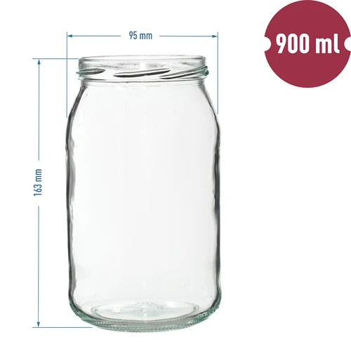 TO befőttesüveg 900 ml, arany színű, fi 82/6-os csavaros tetővel - 6 db - 8