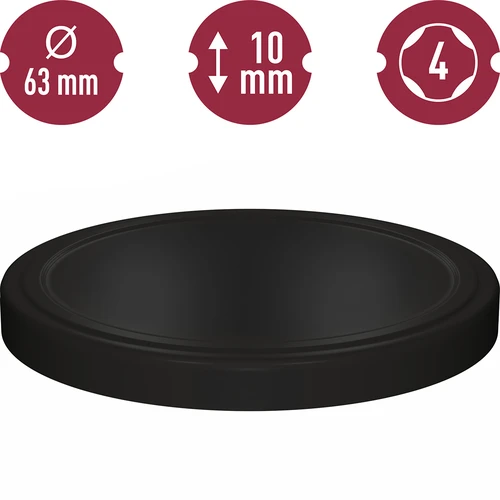 TO csavaros tetők befőttesüvegekhez, fi 63/4, fekete, 10 db - 3