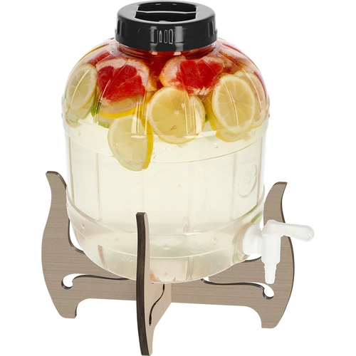 Törhetetlen 8 l-es tartály csappal és kétoldalas faállvánnyal - 3