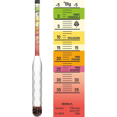 Törhetetlen cukormérő próbacsővel, mérési tartomány: -5–35°Blg - 4