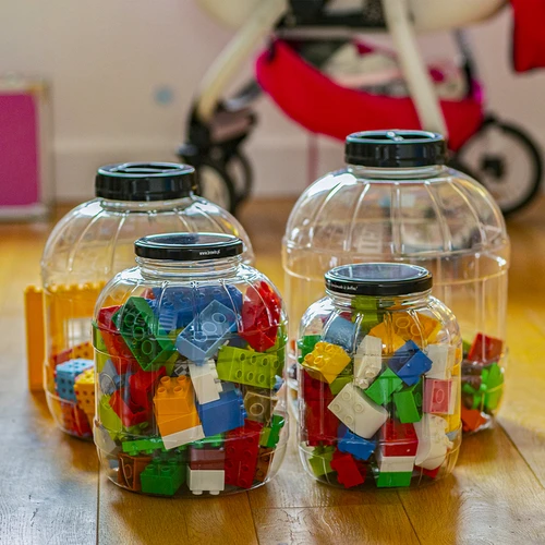 Törhetetlen, multifunkciós befőttesüveg fekete csavarkupakkal, 3 l - 11