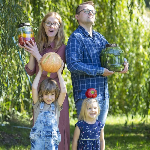 Törhetetlen, multifunkciós befőttesüveg fekete csavarkupakkal, 3 l - 7