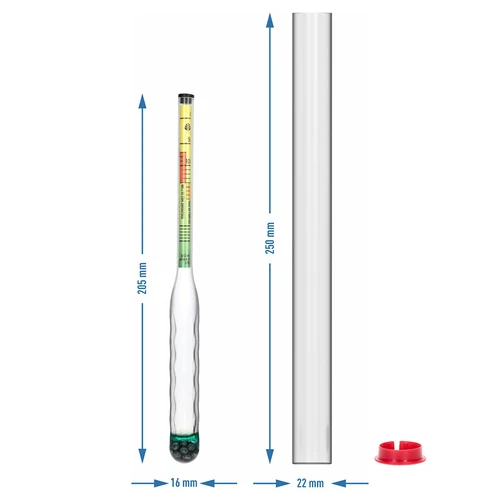 Törhetetlen sómérő próbacsővel, mérési tartomány: 0-300 g só/l - 5