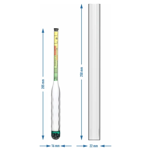 Törhetetlen szalinométer próbacsővel, mérési tartomány: 0–300 g só/L - 4