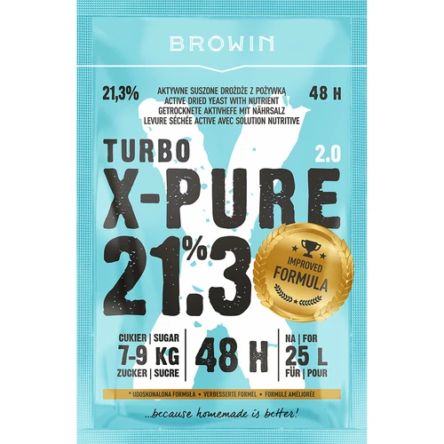Turbo X-Pure 21,3% turbóélesztő 48h, 25 L