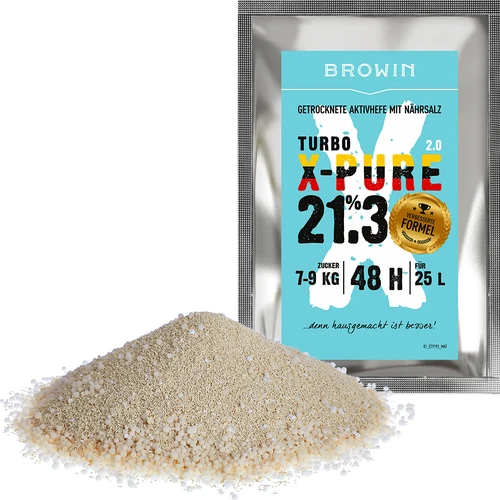 Turbo X-Pure élesztő 21,3 %, 48 óra, 25 L - 3
