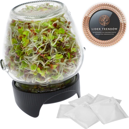 Twist-off csíráztató üveg + 5 csomag csíráztatómag