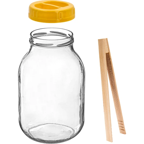 Twist-off üveg 3 L, csipesszel és fogantyús, fi 100-as műanyag csavaros fedéllel - 2