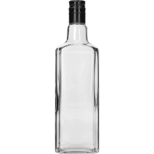 TYNKTURA díszüveg 0,5 L, fekete, hosszú Ø 28 mm-es csavarzárral, 1 db