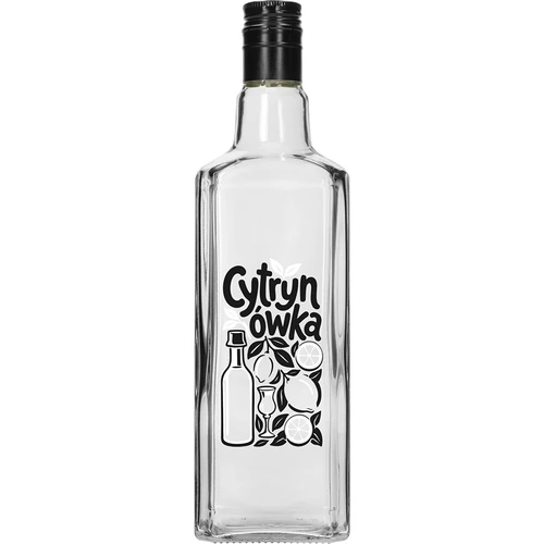 Tynktura palack 500 ml, „Cytrynówka” felirattal és csavaros kupakkal