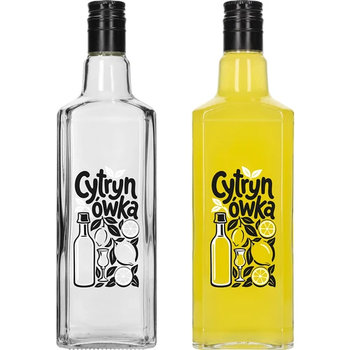 Tynktura palack 500 ml, „Cytrynówka” felirattal és csavaros kupakkal - 3