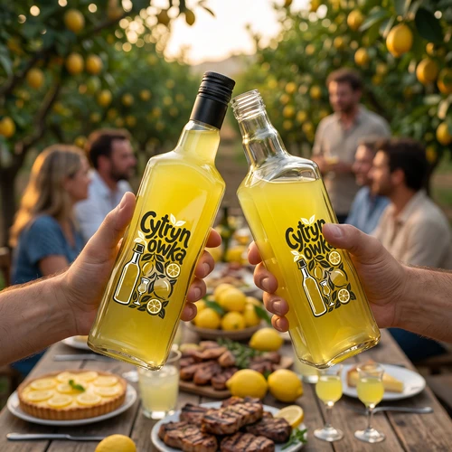 Tynktura palack 500 ml, „Cytrynówka” felirattal és csavaros kupakkal - 7