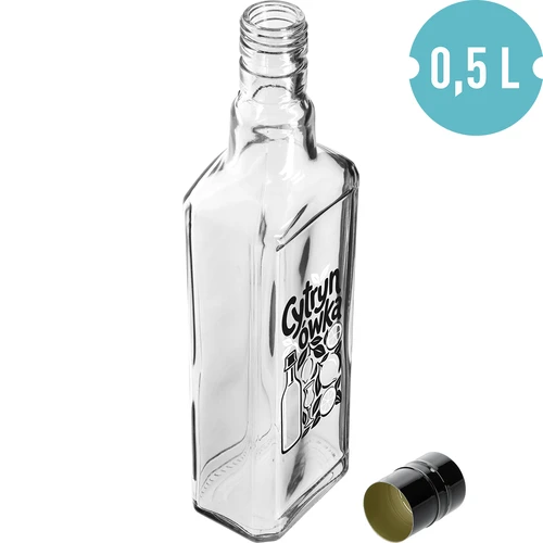Tynktura palack 500 ml, „Cytrynówka” felirattal és csavaros kupakkal - 2