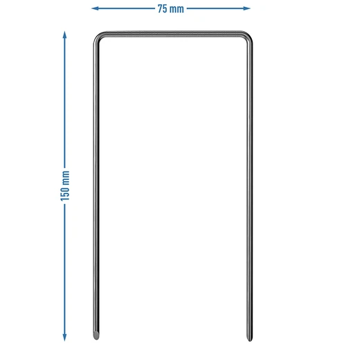 U alakú, acél rögzítő tüskék agrotextilhez - 100 db. - 7