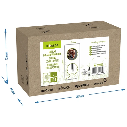 U alakú, acél rögzítő tüskék agrotextilhez - 100 db. - 8