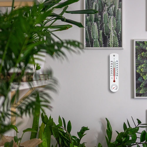 Univerzális fehér hőmérő higrométerrel (-20 °C-tól +50 °C-ig) 25 cm - 5