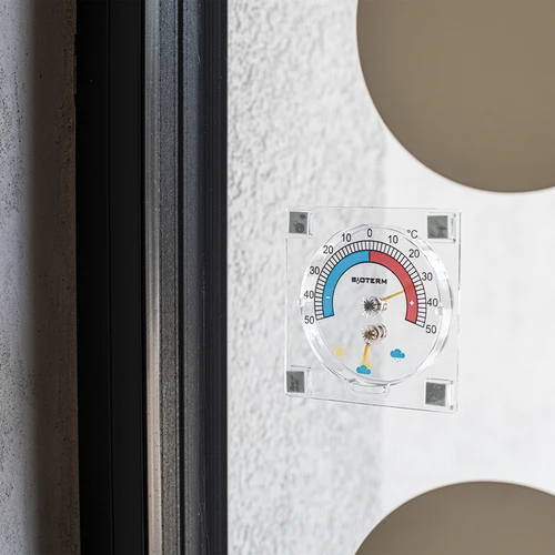 Univerzális hőmérő higrométerrel, átlátszó, öntapadós (-50°C-tól +50°C-ig) - 3