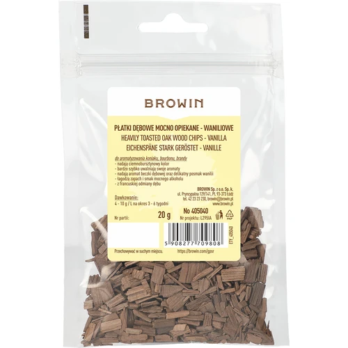 Vaníliás tölgyfa pelyhek, erősen pörkölt, 20 g - 2