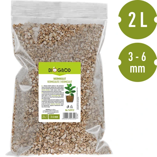 Vermikulit cserepes növényekhez és kertészkedéshez, 2 L - 3